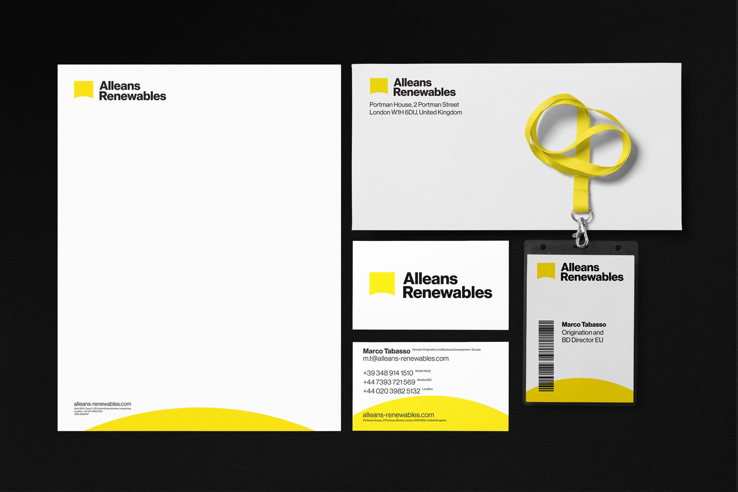 Business stationary using Neue Haas Grotesk